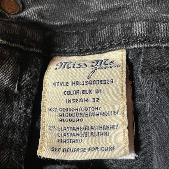 Miss Me Medium Wash Black Skinny Jeans Stretch Denim 31x29 Juniors Size 29 - Picture 16 of 16